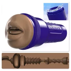   Fleshlight Boost Blow - мастурбатор уста - реалистичен, кафяв