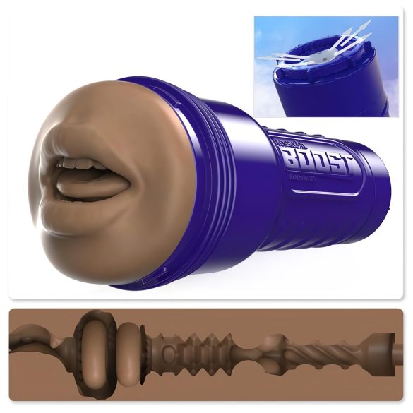 Fleshlight Boost - реалистичен орален мастурбатор (кафяв)