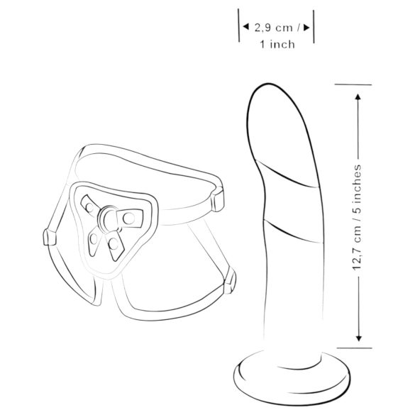 ROMP Piccolo - страп-он комплект за пегинг - черно-син