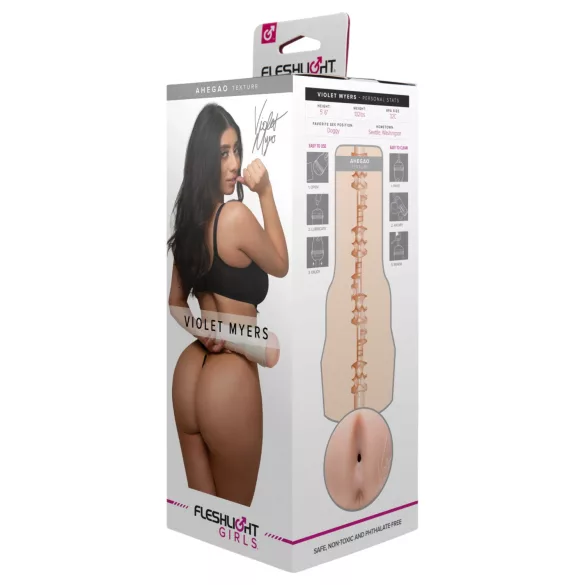 Fleshlight Girls Violet Myers Ahegao - реалистичен мастурбатор дупе (телесен цвят)