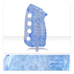   Fleshlight Fleshskins Grip Blue Ice - мастурбатор, отворен от двете страни (син)