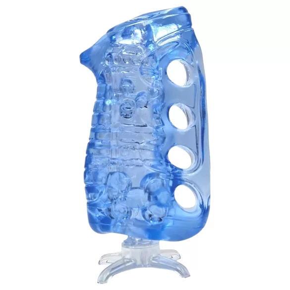 Fleshlight Fleshskins Grip Blue Ice - мастурбатор, отворен от двете страни (син)