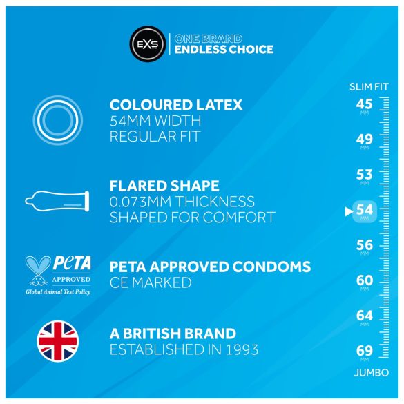 EXS Black - латексов презерватив - черен - 12 броя