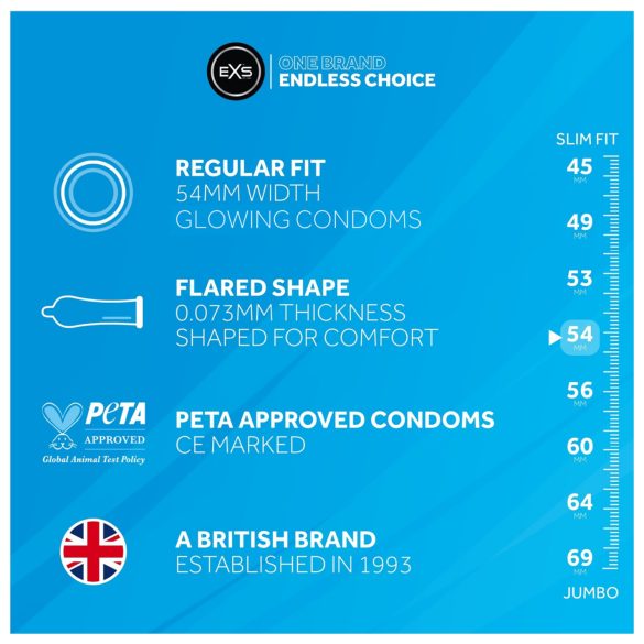 EXS - светещи презервативи - 3 броя