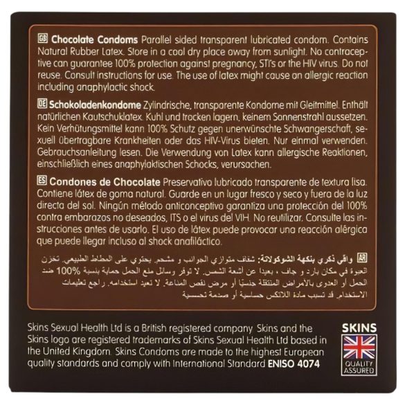 Skins - презерватив с шоколадов вкус - 4 броя