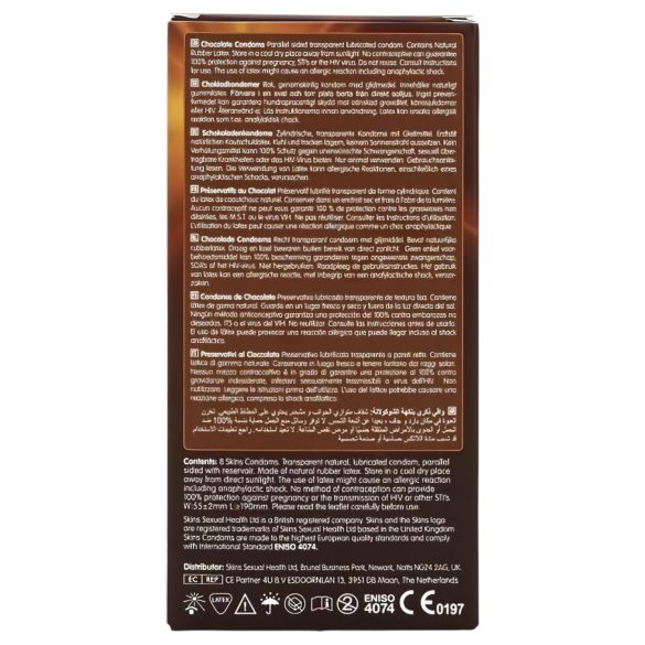 Skins - презервативи с вкус на шоколад - 8 броя