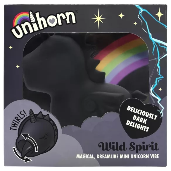 Unihorn Wild Spirit - вибратор клиторен с акумулатор - еднорог - черен