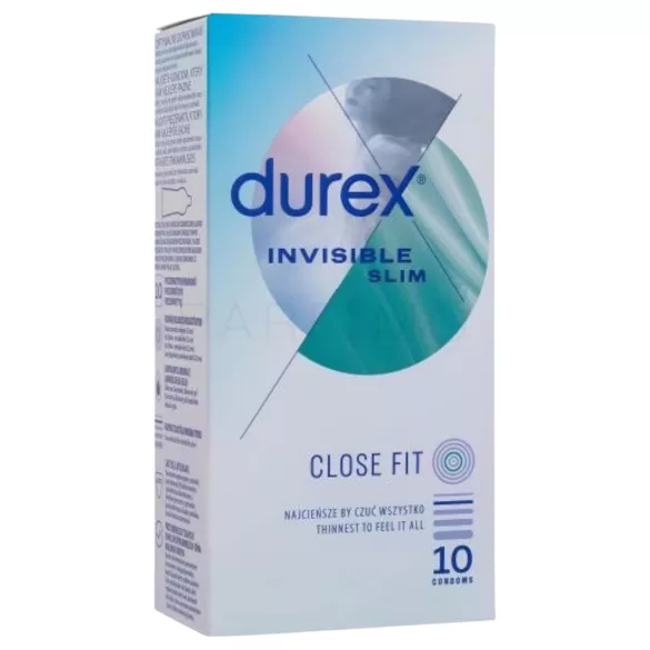 Durex Invisible Slim - тънки презервативи - 10 броя