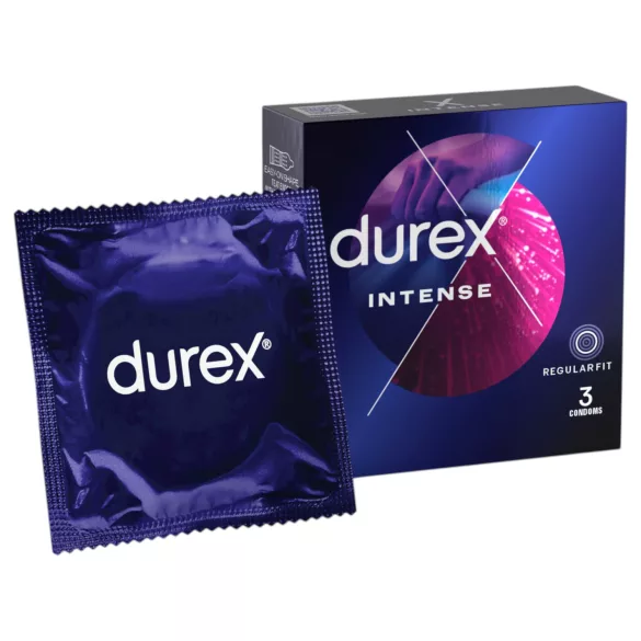 Durex Intense - оребрен и с текстура презерватив (3 бр.)
