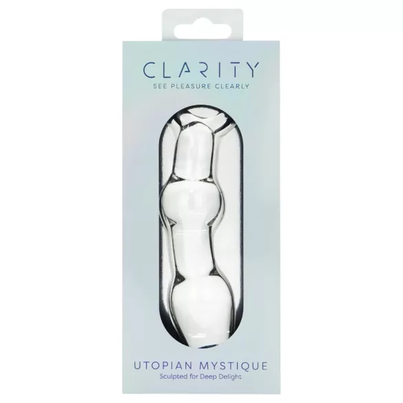 Clarity Utopian Mystique - ореблено стъклено анално дилдо (прозрачно)