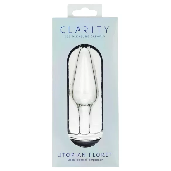 Clarity Utopian Floret - стъклено анално дилдо (прозрачно)
