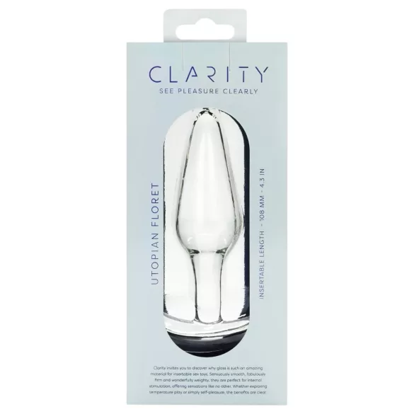 Clarity Utopian Floret - стъклено анално дилдо (прозрачно)