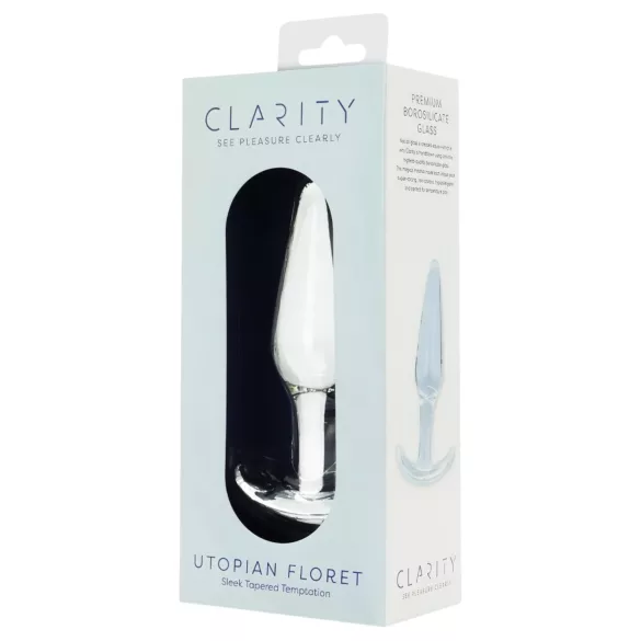 Clarity Utopian Floret - стъклено анално дилдо (прозрачно)