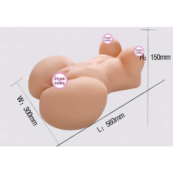 Lonely Fuck Me Silly - женски торс мастурбатор - натурален цвят