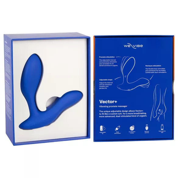 We-Vibe Vector+ - анален вибратор с вибрации, презареждащ се, син
