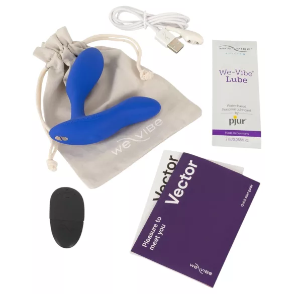 We-Vibe Vector+ - анален вибратор с вибрации, презареждащ се, син