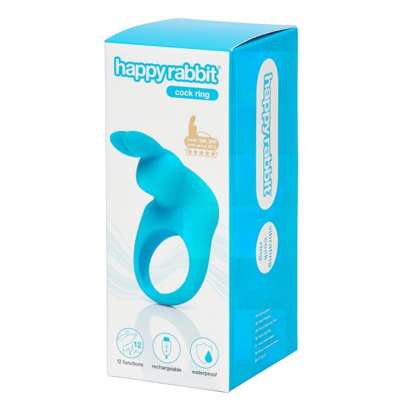 Вибриращ пръстен Happy Rabbit Cock - акумулаторен (син)