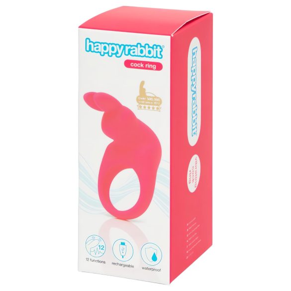 Happyrabbit Cock - акумулаторен вибриращ пенис пръстен (розов)