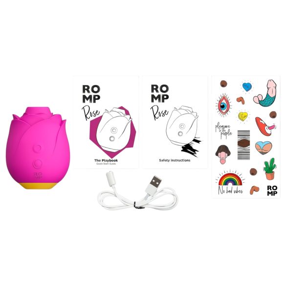 ROMP Rose - вибратор с въздушни вълни - розов
