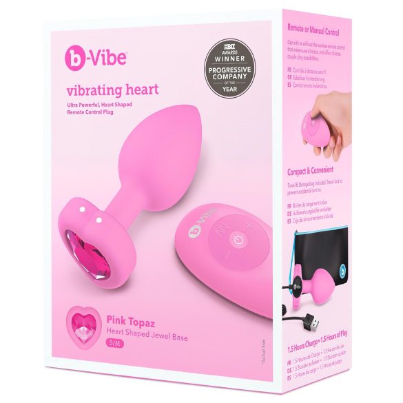 b-vibe сърце - вибриращ анален анус в розово