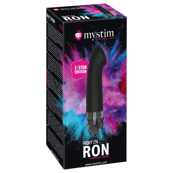 mystim Right on Ron E-Stim - електро G-точка вибратор (черен)