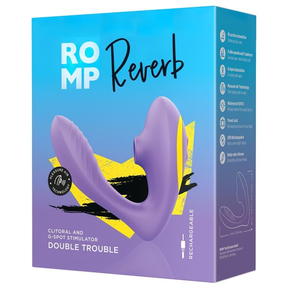 ROMP Reverb - вълнов 2-в-1 G-точков вибратор (лилав)