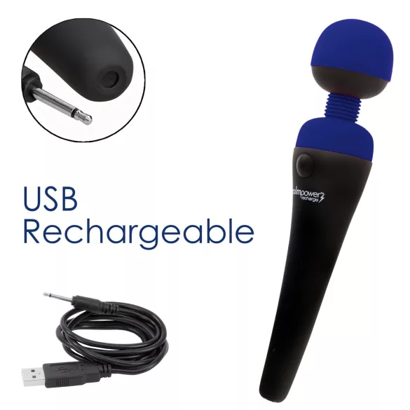 PalmPower recharge - акумулаторен масажор вибратор (син)