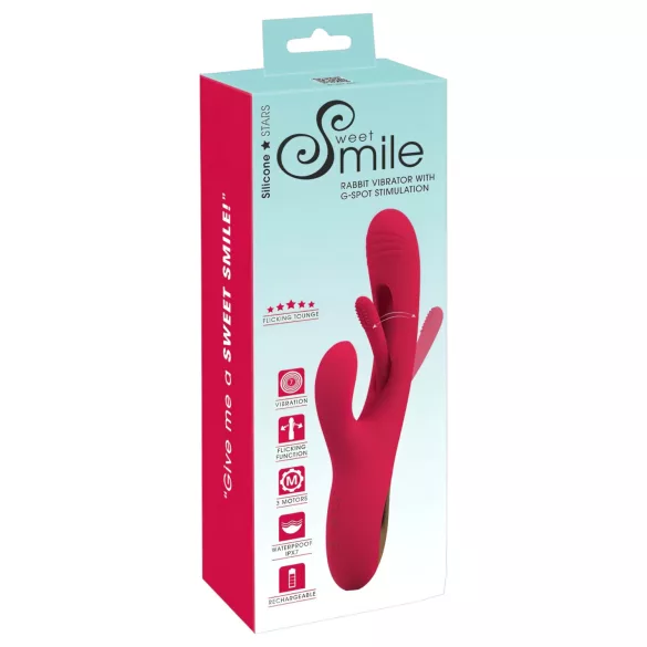 Smile - вибратор за клитор с езиче - червен