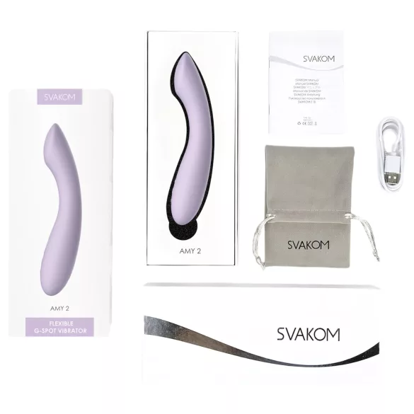 Svakom Amy 2 - презареждащ се водоустойчив вибратор за G-точка - лилав