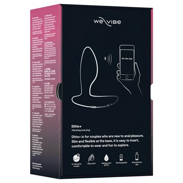 We-Vibe Ditto+ - анален вибратор с вибрации, презареждащ се, черен