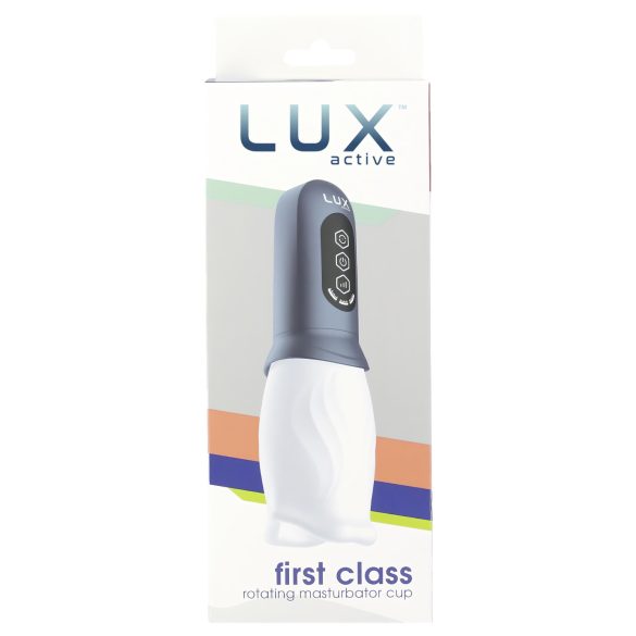 LUX Active First Class - мъжки мастурбатор с въртяща глава - бяло/сиво
