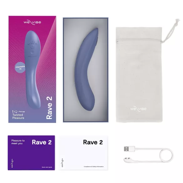 We-Vibe Rave 2 - вибратор за G-точка с управление чрез приложение (син)