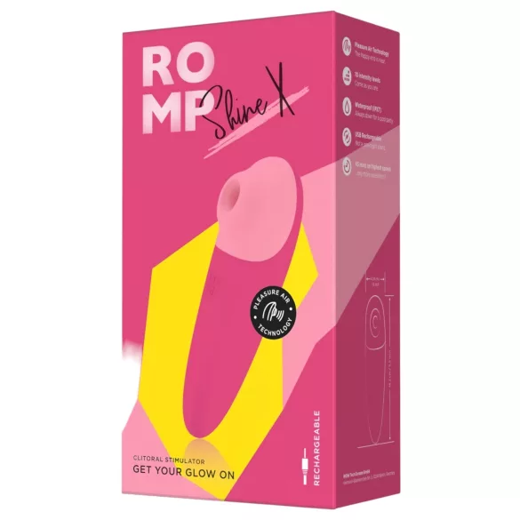 ROMP Shine X - вибратор с въздушни вълни за клитор - акумулаторен - розов