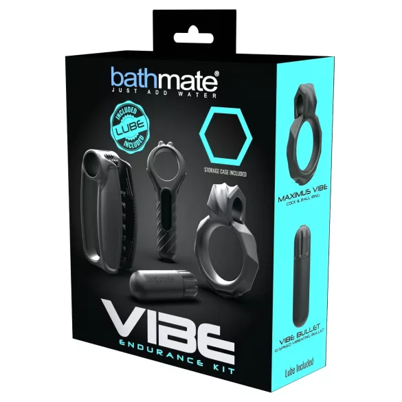 Bathmate Vibe Endurance - комплект мастурбатор и пенис пръстен (черен)