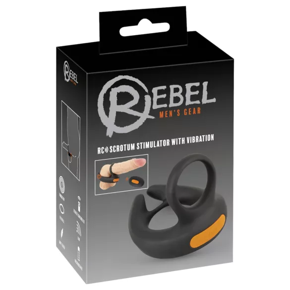 Rebel - вибриращ пръстен за пенис и вибратор за тестиси - черен