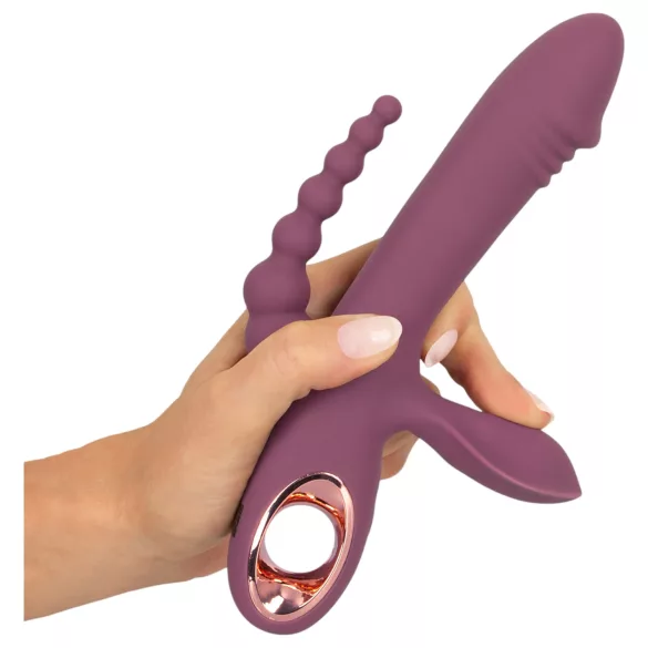 You2Toys - вибратор с три рамена и акумулаторна батерия - лилав