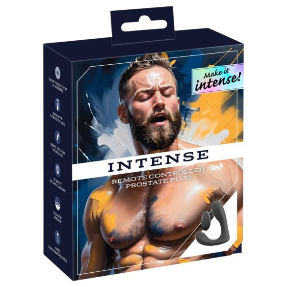 Intense - вибратор за простата с дистанционно управление (черен)