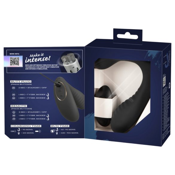 Intense - вибратор за простата с дистанционно управление (черен)