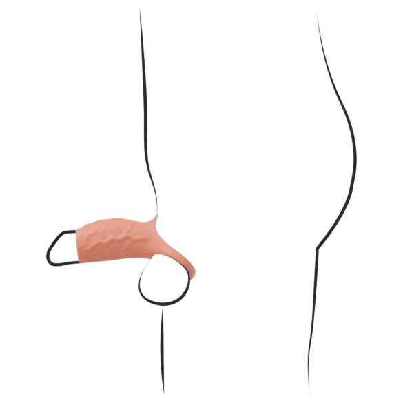 Realistixxx - пенис удължител с вибрация и отвор - телесен цвят