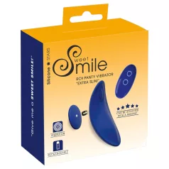   Smile - носим супер тънък вибратор за бикини с дистанционно управление (син)