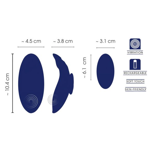 Smile - вибриращ бикини с дистанционно - ултра тънък - син