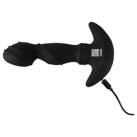 ANOS - вибриращ простатен стимулатор с подвижен пръстен - черен