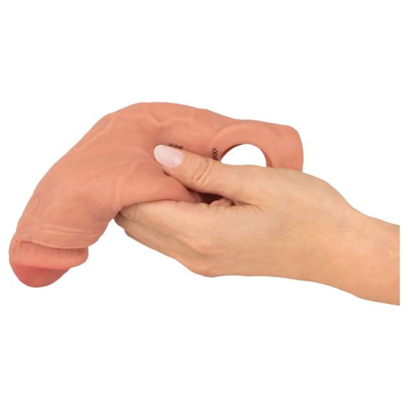 Realistixxx - пенис удължител с вибрация и дистанционно - телесен - 20 см