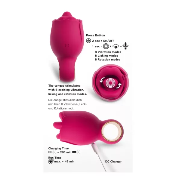 You2Toys Oral Fun - орален стимулатор за клитор с езиче (розов)