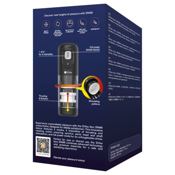 Snail Vibe Ikon Spark - автоматичен мастурбатор - черен