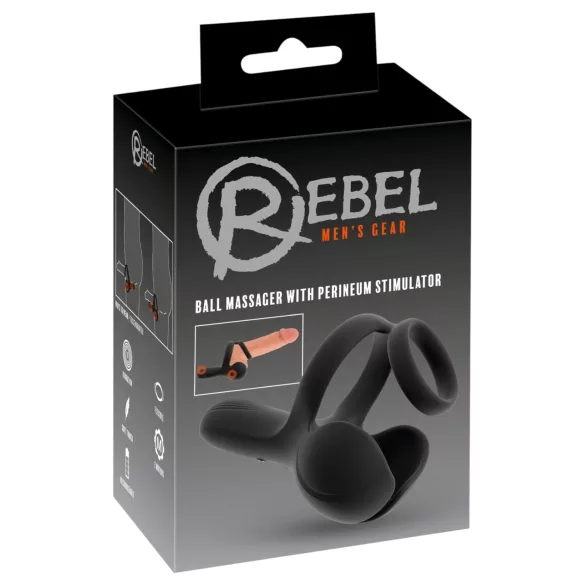 Rebel - вибриращ пенис пръстен за стимулиране на тестисите и перинеума (черен)