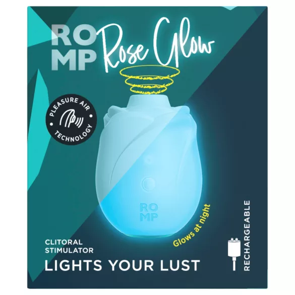ROMP Rose Glow - въздушно-вълнов вибратор за клитор (син)