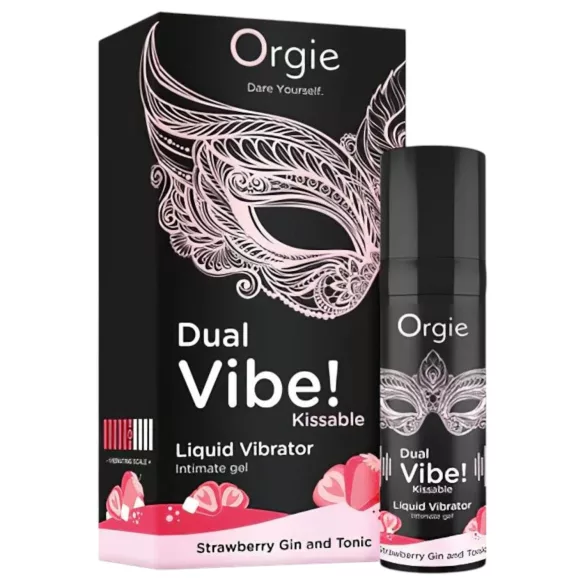 Orgie Dual Vibe - унисекс течен вибратор - Ягода - Джин-тоник (15 мл)