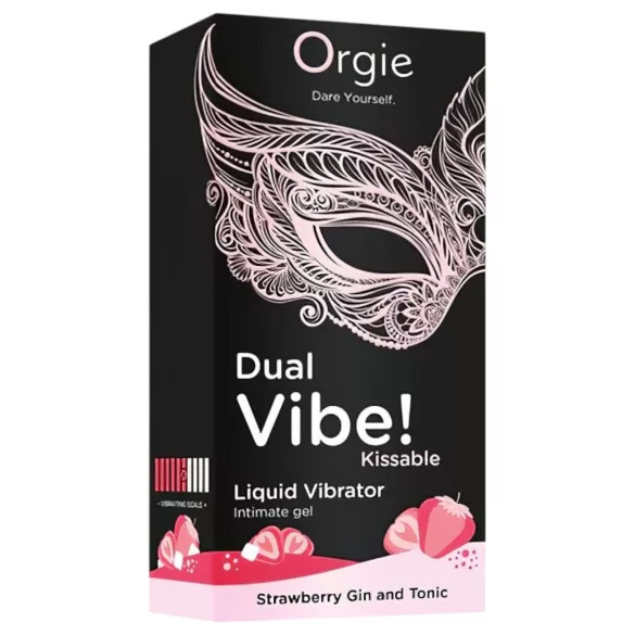 Orgie Dual Vibe - унисекс течен вибратор - Ягода - Джин-тоник (15 мл)