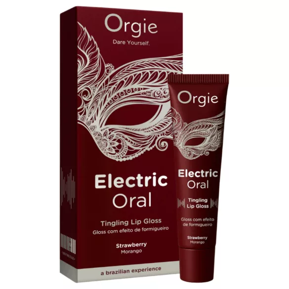 Orgie Electric Oral - блестящ гланц за устни с гъделичкащ ефект - ягода (10 ml)